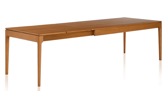 Table extensible en chêne teinte merisier allonges chêne 160x100 cm