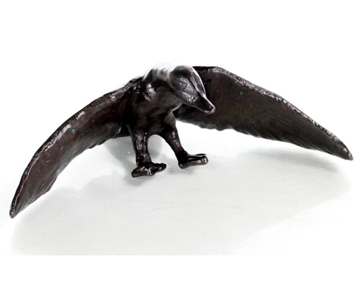 Bronze animalier canard en amerrissage Bronze animalier canard en amerrissage