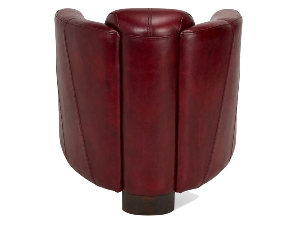 Fauteuil club cuir rouge carmin