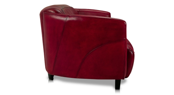 Canapé club cuir 2 places rouge carmin