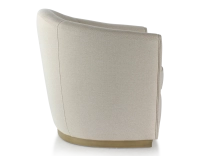 Club armchair fabric beige chevron fabric, brass-effect wooden base Club armchair fabric beige chevron fabric, brass-effect wooden base