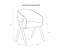 Designer chair wood with natural finish, light brown fabric seat Designer chair wood with natural finish, light brown fabric seat