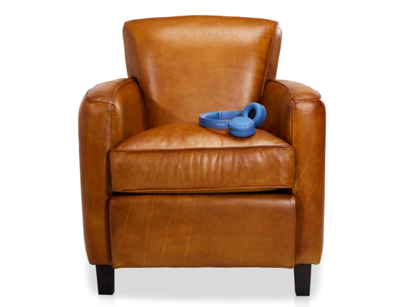 Fauteuil club cuir cognac