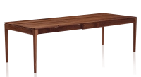 Table extensible en noyer 8 à 14 personnes avec plateau et allonges bois teinte naturelle 210x100 cm Table extensible en noyer 8 à 14 personnes avec plateau et allonges bois teinte naturelle 210x100 cm