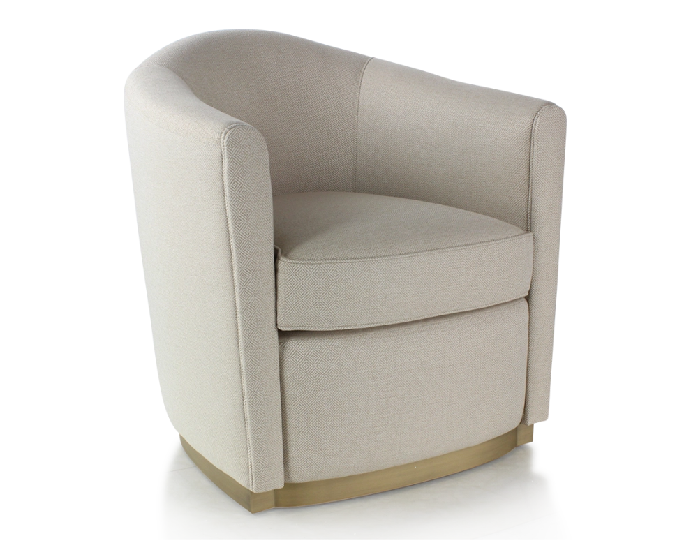 Club armchair fabric beige chevron fabric, brass-effect wooden base Club armchair fabric beige chevron fabric, brass-effect wooden base