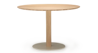 Table salle à manger ronde en chêne 6 personnes teinte naturelle plateau bois 120x120 Table salle à manger ronde en chêne 6 personnes teinte naturelle plateau bois 120x120