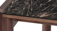 Table extensible 8 à 12 personnes en noyer et céramique allonges céramique bois teinte naturelle et céramique effet marbre noir m2 180x100 cm Table extensible 8 à 12 personnes en noyer et céramique allonges céramique bois teinte naturelle et céramique effet marbre noir m2 180x100 cm