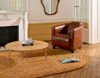 Leather club armchair vintage brown