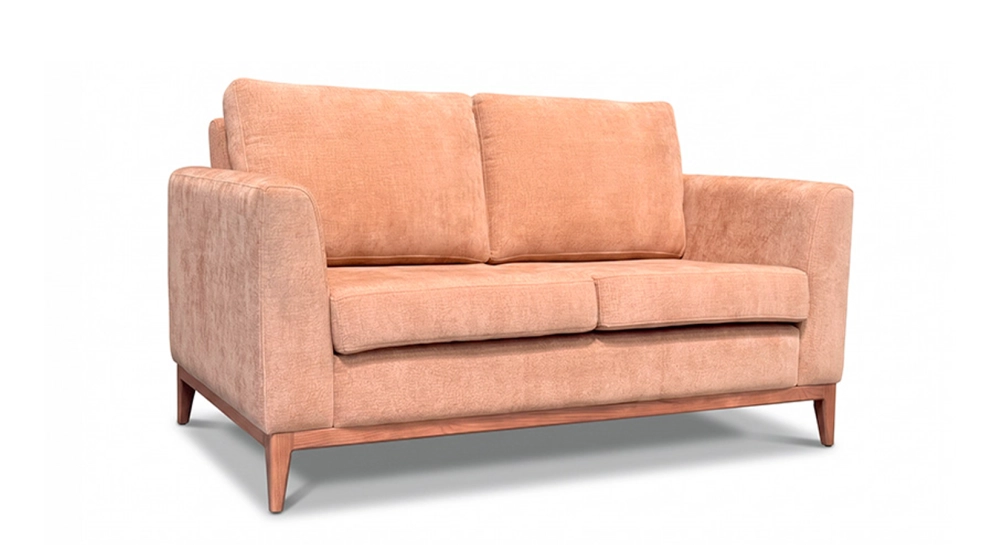 Canapé design 2 places tissu brun sienne