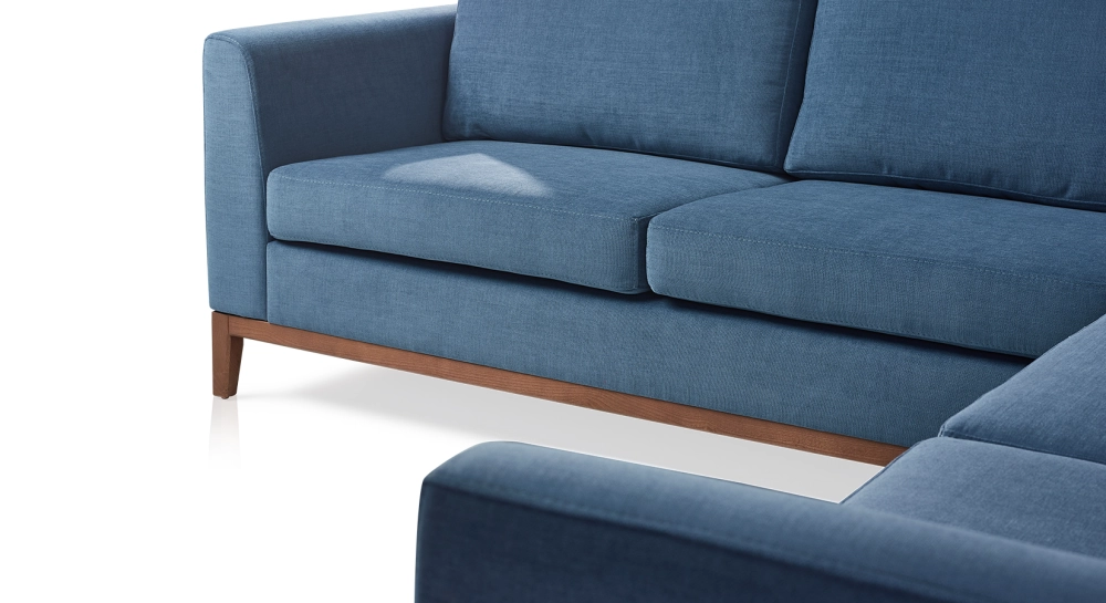 Canapé d'angle 6/7 places avec angle gauche plus long tissu bleu jean (3G - A - 2,5D) Canapé d'angle 6/7 places avec angle gauche plus long tissu bleu jean (3G - A - 2,5D)