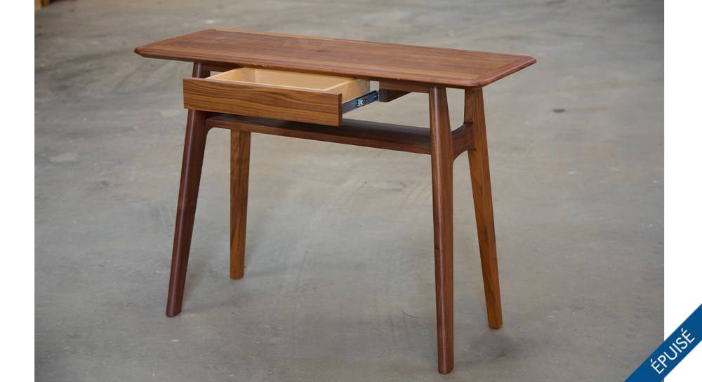 Console fixe en noyer teinte naturelle 100x40 cm Console fixe en noyer teinte naturelle 100x40 cm