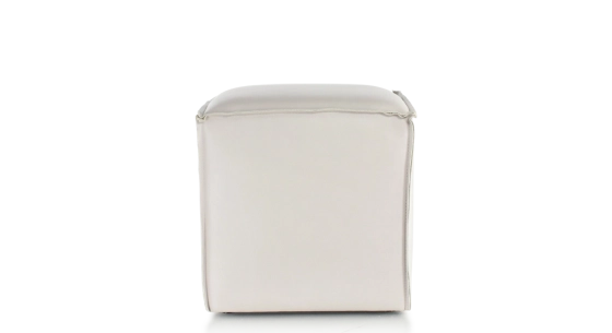 Pouf cuir de vachette gris perle