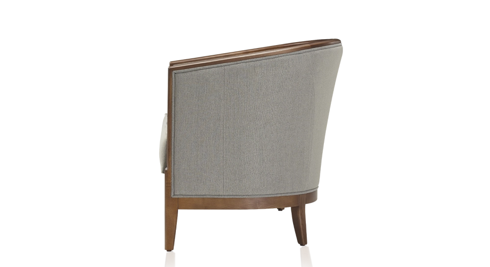Antique 2 seater sofa walnut-stained wood and light grey fabric Antique 2 seater sofa walnut-stained wood and light grey fabric