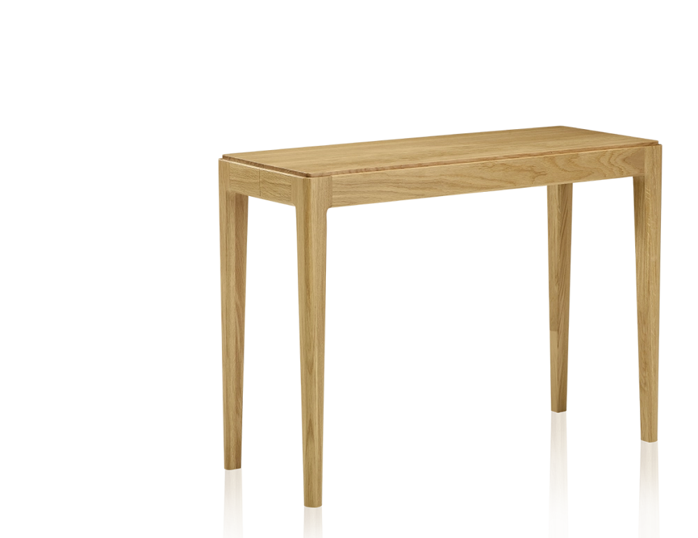 Walnut extendable console table with 2 extensions. natural finish 120x40 cm
