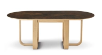 Table salle à manger en chêne et céramique 10 personnes avec bois teinte naturelle et plateau céramique brun oxydé 250x100 cm Table salle à manger en chêne et céramique 10 personnes avec bois teinte naturelle et plateau céramique brun oxydé 250x100 cm