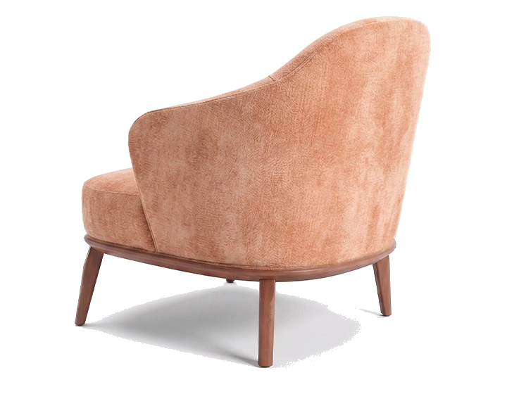 Fauteuil design tissu brun sienne