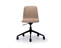 Chaise de bureau design pied métal noir à roulette assise tissu chiné beige orange et bleu Chaise de bureau design pied métal noir à roulette assise tissu chiné beige orange et bleu