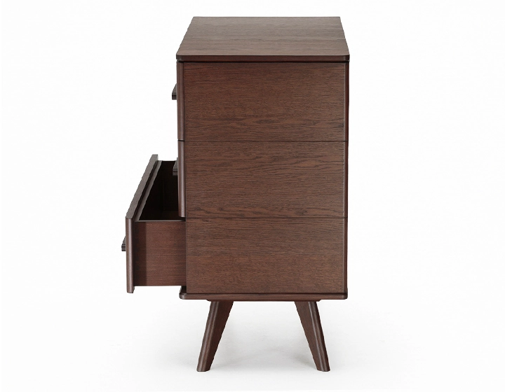 3-drawer oak chest of drawers dark brown stained wood 3-drawer oak chest of drawers dark brown stained wood