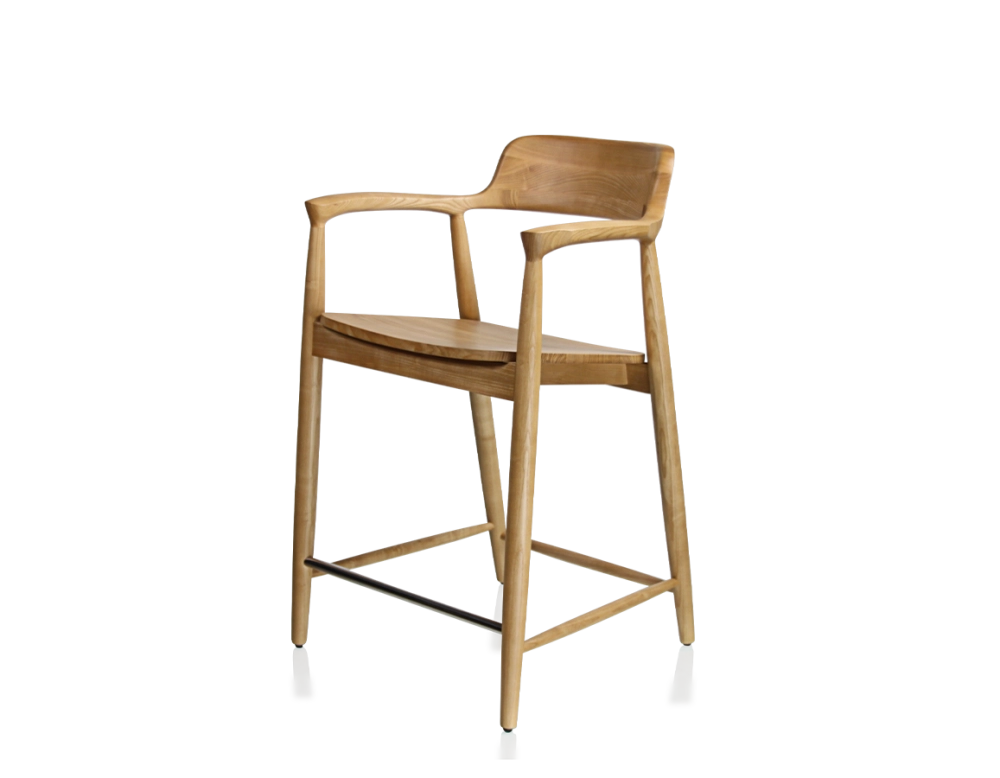 Bar stool H60 cm natural wood stain Bar stool H60 cm natural wood stain