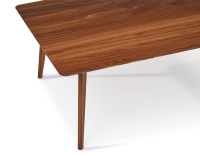 Table basse carré en noyer plateau bois F3 teinte naturelle 120x120x40 cm