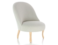 Fauteuil crapaud sans accoudoirs pieds bois teinte naturelle et tissu beige naturel Fauteuil crapaud sans accoudoirs pieds bois teinte naturelle et tissu beige naturel