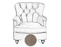 Fauteuil Chesterfield tissu taupe moyen dossier Fauteuil Chesterfield tissu taupe moyen dossier