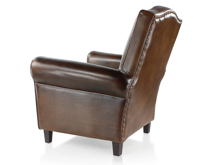 Leather club armchair dark brown Leather club armchair dark brown