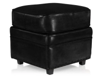 Pouf cuir noir bord clouté Pouf cuir noir bord clouté