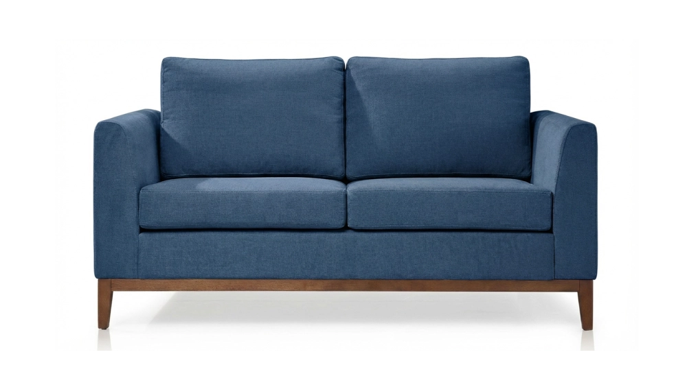 Sofá de diseño de 2 plazas tejido vaquero azul