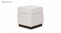 Terracotta velvet fabric pouf