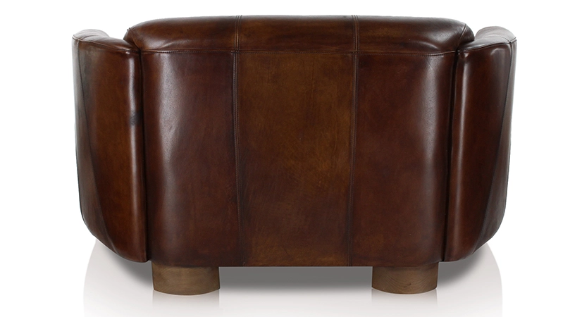 Canapé club cuir 2 places marron soutenu Canapé club cuir 2 places marron soutenu