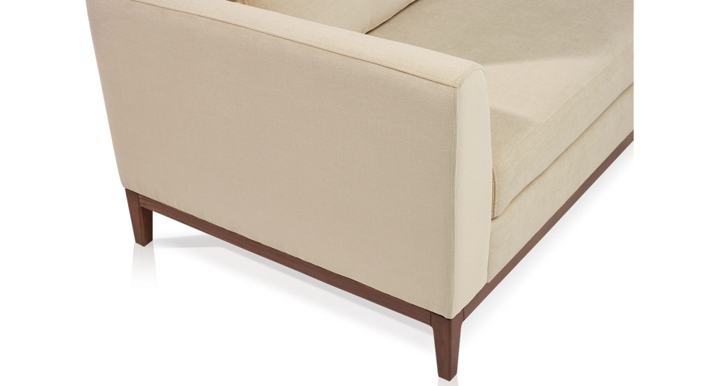 Canapé d'angle méridienne droite 5 places tissu crème (3G - MD) Canapé d'angle méridienne droite 5 places tissu crème (3G - MD)