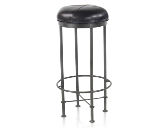 Tabouret de bar vintage cuir noir