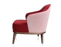 Fauteuil design tissu bordeaux et vieux rose Fauteuil design tissu bordeaux et vieux rose