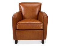 Fauteuil club cuir marron clair Fauteuil club cuir marron clair