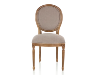 Chaise ancienne style Louis XVI bois teinte ancienne et tissu taupe Chaise ancienne style Louis XVI bois teinte ancienne et tissu taupe