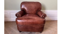 Fauteuil club cuir marron vintage Fauteuil club cuir marron vintage