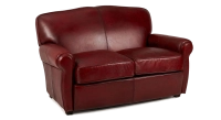 Canapé club cuir 2 places rouge carmin