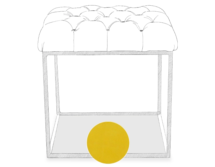 Pouf Chesterfield cuir jaune Pouf Chesterfield cuir jaune
