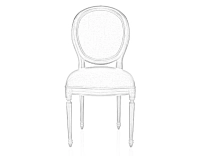 Chaise ancienne style Louis XVI bois teinte marron foncé et tissu bleu jean Chaise ancienne style Louis XVI bois teinte marron foncé et tissu bleu jean