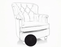 Fauteuil Chesterfield cuir noir moyen dossier Fauteuil Chesterfield cuir noir moyen dossier
