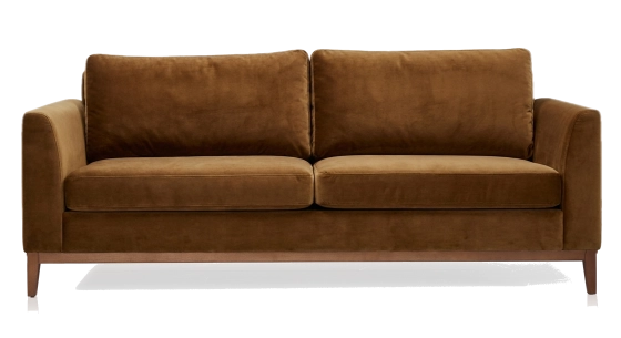 Canapé design 3 places tissu velours bronze