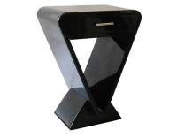 Art Deco bedside table black lacquered wood Art Deco bedside table black lacquered wood