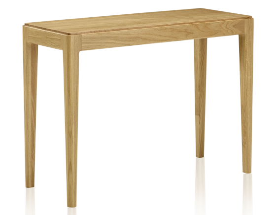 Console fixe en chêne sans tiroir teinte naturelle 120x40 cm