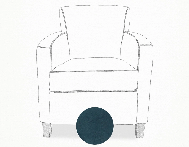 Fauteuil club cuir bleu Fauteuil club cuir bleu