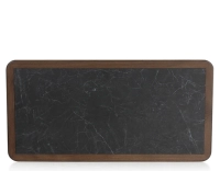 Table basse rectangulaire en chêne et céramique avec bois teinte marron foncé plateau céramique effet ardoise 100x50 cm Table basse rectangulaire en chêne et céramique avec bois teinte marron foncé plateau céramique effet ardoise 100x50 cm