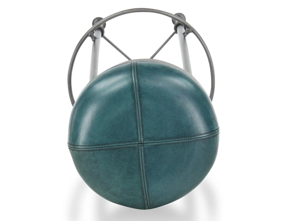 Tabouret de bar vintage cuir bleu