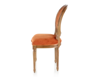 Chaise ancienne style Louis XVI bois teinte ancienne et tissu velours terracotta Chaise ancienne style Louis XVI bois teinte ancienne et tissu velours terracotta