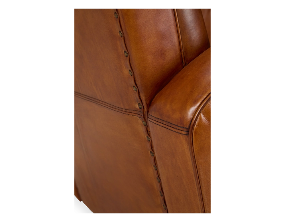 Fauteuil club cuir marron clair Fauteuil club cuir marron clair