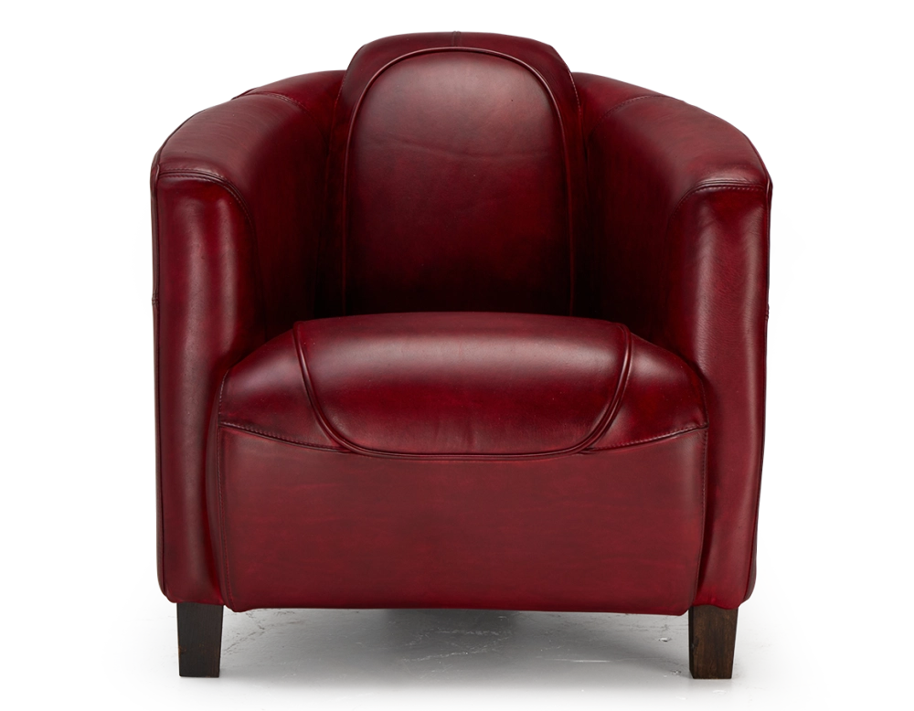 Leather club armchair carmine red Leather club armchair carmine red